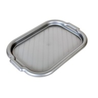 KUCHYŇSKÝ PODNOS PODKOR 39x28CM STRIEBORNÝ STOJAN NA JEDLÁ