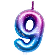 Narodeninová SVIEČKA na galaxy tortu NARODENINY ČÍSLO 9