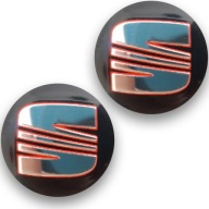 SET 2X samolepka logo SEAT emblém odznak kľúča 14mm