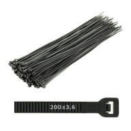 Sťahovacie pásky 200x3,6 sťahovacie pásky 200mm čierne