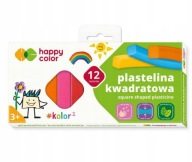 Štvorcová plastelína 12 farieb Happy Color