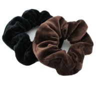 SCRUNCHIES HAIR GUMBER FROTÉ VELTET ČIERNA 2 KUSY