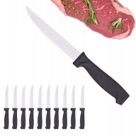 SADA STEAKOVÝCH NOŽOV 10ks na gril, zúbkovaná čepeľ, nerez