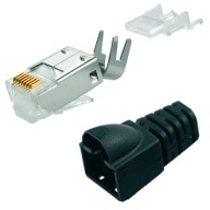 Telegartner RJ45 zástrčka 6 6a 7 čierny gumený kryt