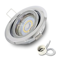KčO halogénové nastaviteľné svietidlo CHROME + GU10 5W teplá LED žiarovka