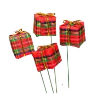 Darčekové darčeky piky tartan 4ks čelenka