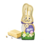 VÝPREDAJ Cukrovinky pre deti Milka zajac z bielej mliečnej čokolády 90g