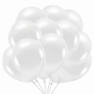 EKO balóny, biela metalíza, 26 cm, 10 ks, ekologické, biologicky odbúrateľné