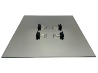 ZRKADLOVÝ SKLENENÝ STôL 4mm 235x235 S KONCOU 3 KLIPKAMI