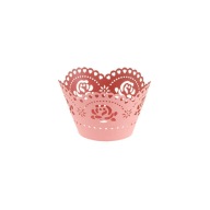 Ružové prelamované obaly na muffiny s kvetmi, 6 ks