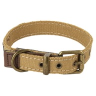 Látkový obojok pre malého psíka, Vintage GOLD BUCKLE, farby, 44cm M