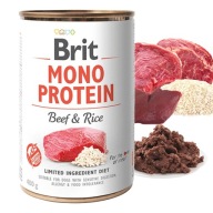 BRIT MONO Mokré krmivo pre psov Beef Rice 400g