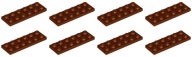 LEGO 3795 TANIER 2x6 hnedá NOVINKA == (15g) 8 ks.