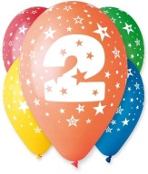 5 ks balónov ČÍSLO 2, druhé výročie NARODENÍN