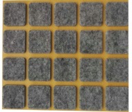 PLSTENÉ PODLOŽKY na stoličky, nábytok, stoly, ŠEDÉ, samolepiace, 20 mm x 20 mm