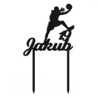 čierny basketbalový topper 3 číslo dekorácia mena