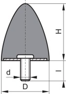 Parabolický izolátor vibrácií GP DP 20x24 M6x18