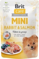 MOKRÉ KRMIVO PRE MINI PLEMENÁ BRIT CARE DOG MINI POUCH KRÁLIK A LOSOS 85 g