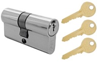 VLOŽKA 30/30 NIKEL + 3 MOSADZNÉ KĽÚČE 30 / 30 mm VLOŽKA DO ZÁMKU DVERÍ