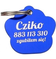 KOVOVÝ ID štítok, GRAVENÁ labka