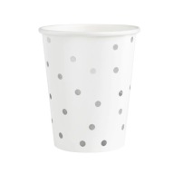 Papierové poháre Silver Dots 6 ks