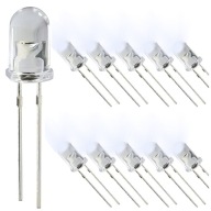 LED 12V 5mm STUDENÁ BIELA ​​bez rezistora!!! x10