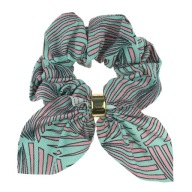 SCRUNCHIE VLASY S MÄTOVÝM RUŽOVÝM VZOROM