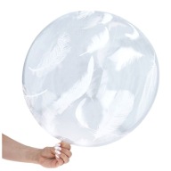 Priehľadný balón 50 cm Mega veľký krištáľový balón s ozdobou peria