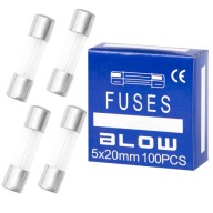 100 KS FAST RÚROVÁ SKLENENÁ POISTKA 2,5A 5x20mm WTA