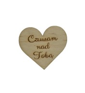 Drevená dekorácia srdiečko srdiečko dávam na teba pozor