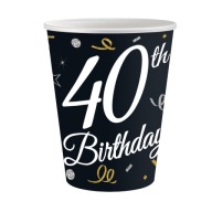 B&C 40 NARODENINOVÝ PAPÍROVÝ POHÁR 240ml 6 ks.