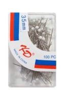 Krajčírske špendlíky 1 1/2'' biele hlavičky 100 ks.
