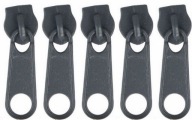 3mm Zipsy NA ZipSovú PÁSKU Zips STROJOVÝ STROJ GRAFIT - 5 ks