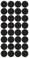 Nálepky CIRCLES Bodky 4cm 32ks Čierna