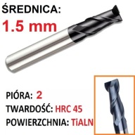 Tvrdokovová fréza VHM 2p 1,5mm stopka 4mm TiAlN 45HRC CNC