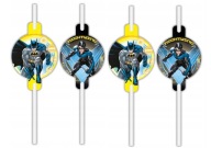 Batman papierové slamky 4 kusy Narodeninové