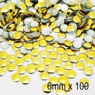 Okrúhle kovové termo kamienky zlaté 6mm 100ks