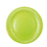Zelené papierové taniere, 7 palcov, 6 ks