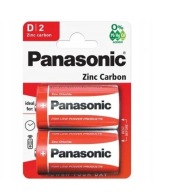 2x zinkovo-uhlíková batéria Panasonic D R20 1,5V