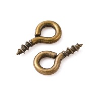 haw37 montážne háčiky očko 4x8mm 100 ks - farba mosadz