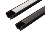 ČIERNY ROHOVÝ PVC PROFIL na 1m LED pásy + LAMPA