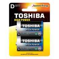 2x alkalické batérie TOSHIBA HIGH POWER LR20 D