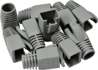 KRYTY RJ45 KRYT ZÁSTRČKY KAT.6A KAT.7 10ks ŠEDÝ PRE HRUBÝ KÁBEL