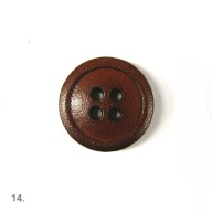 14. KOŽENÉ GOMBÍKY _ HNEDÉ, 18 mm _ 1 ks