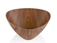 Trojuholníková misa, plastová miska na šalát, drevo, 20 cm