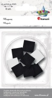 Samolepiace štvorcové magnety 1,2 cm, 8 ks