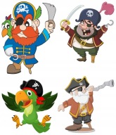 PIRÁT PIRÁT PIRÁTSKÉ NÁLEPKY NA BIELE FÓLIU NA NÁSTENNÝ NÁBYTOK