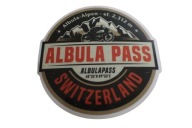 NÁLEPKA ALBULA PASS ŠVAJČIARSKO 6,6 x 6,6 cm UNIKÁTNA KOLEKCIA