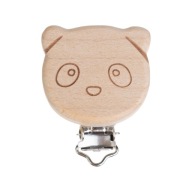 1ks drevený klip na cumlík panda