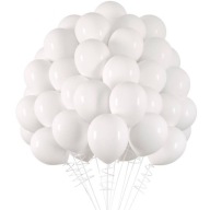 MATNÉ BIELY BALÓNY NARODENINOVÁ SVADBA BIELY BALÓN 13 cm SADA 50 ks